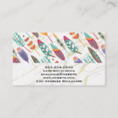 Carte De Visite Plumes | Marbre à huile d'or (Dos)