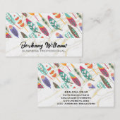 Carte De Visite Plumes | Marbre à huile d'or (Devant / Derrière)