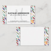 Carte De Visite Plumes Motif de la nature (Devant / Derrière)