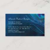Carte De Visite Plumes Peacock or bleu Monogramme (Dos)
