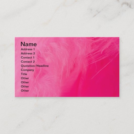 Carte De Visite Plumes roses (Devant)