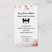 Carte De Visite *~* Plumes rouges oranges Flamme Phoenix noir (Dos)