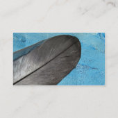 Carte De Visite Plumes sur Arrière - plan bleu (Dos)