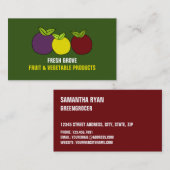 Carte De Visite Plums de fruits, Greengrocs (Devant / Derrière)