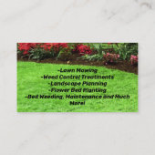 Carte De Visite Plush Green Paysage Entretien de pelouse (Dos)