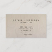 Carte De Visite Plywood bouleau | Grain de bois clair moderne (Dos)