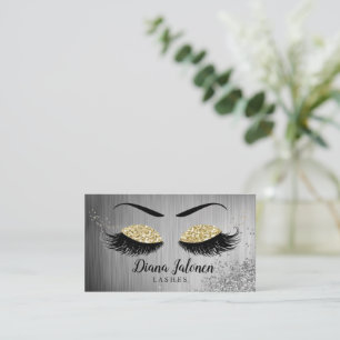 Carte De Visite PMU Lashes Artiste Sparkling Silver Gold