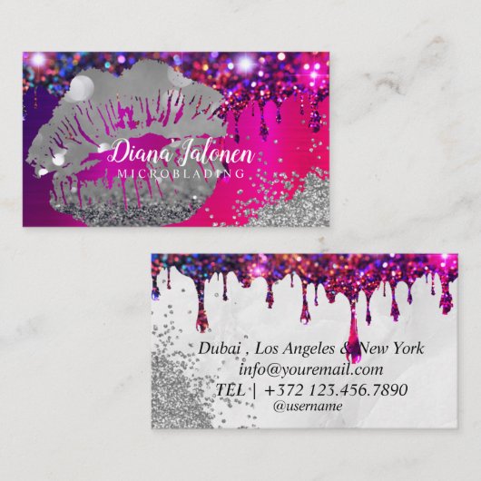 Carte De Visite PMU MICROBLAING artiste Sparkling Rose (Devant / Derrière)