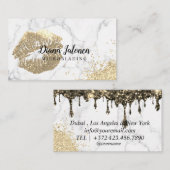 Carte De Visite PMU Microbling Artiste Sparkling Marble Gold (Devant / Derrière)