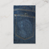 Carte De Visite Poche de denim de blues-jean (Dos)