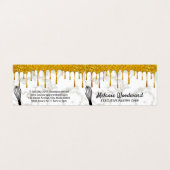 Carte De Visite Poche d'or | Marbre et Whisk d'or (Extérieur déplié)