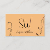 Carte De Visite Poche élégante et Ornat noir chic avec Monogramme (Devant)