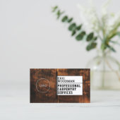 Carte De Visite Poche en bois faux (Debout devant)