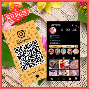 Carte De Visite Poche Instagram du salon à ongles Social Media Q