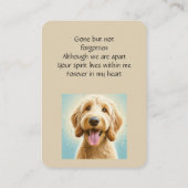 Carte De Visite Poche Memorial Keepsaké Golden Doodle Chien (Dos)