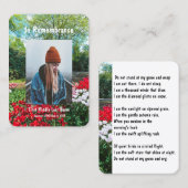 Carte De Visite Poche mémorial Keepsaké Tulipes Fleurs de jardin (Devant / Derrière)