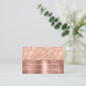 Carte De Visite Poche Rose or étincelle Leopard Glitz (Debout devant)