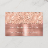 Carte De Visite Poche Rose or étincelle Leopard Glitz (Devant)