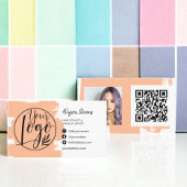 Carte De Visite Pocher chic brosse cheveux maquillage photo logo q