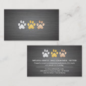 Carte De Visite Poches de chien Métal brossé (Devant / Derrière)