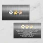 Carte De Visite Poches de chien Métal brossé (Devant / Derrière)