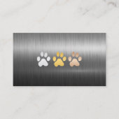 Carte De Visite Poches de chien Métal brossé (Devant)