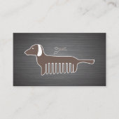 Carte De Visite Poches de chien Métal brossé | Combe de chien (Devant)