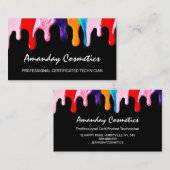 Carte De Visite Poches de technicien professionnel de l'ongle noir (Devant / Derrière)