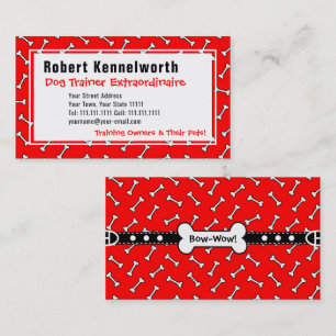 Carte De Visite Poches et os Drôle Design pour Amoureux de les chi