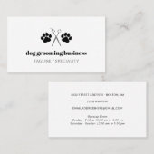 Carte De Visite Poches noires et ciseaux Chien Grooming (Devant / Derrière)