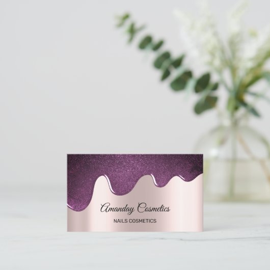 Carte De Visite Poches rose Clous cire maquillage violet violet (Debout devant)