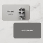 Carte De Visite Podcast 🎙️ Microphone (Devant / Derrière)