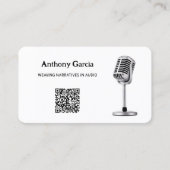 Carte De Visite Podcast Microphone Podcaster QR (Devant)