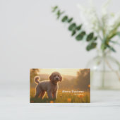 Carte De Visite Poddle Chien (Debout devant)