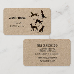 Carte De Visite Podenco et Galgo en noir et blanc et gris