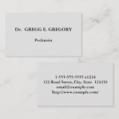 Carte de visite podiatre de base (Devant / Derrière)