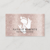 Carte De Visite Podiatrist Foot Massage Therapy Blush Rose Gold (Devant)