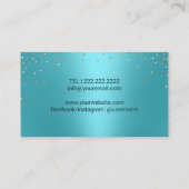 Carte De Visite Podiatriste Massage Pied Turquoise & Or Rose (Dos)