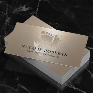Carte De Visite Podiatriste Massage pieds Thérapie SPA Or brossé