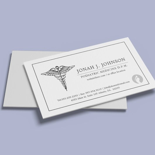 Carte De Visite Podiatriste Minimaliste Bordure Latérale