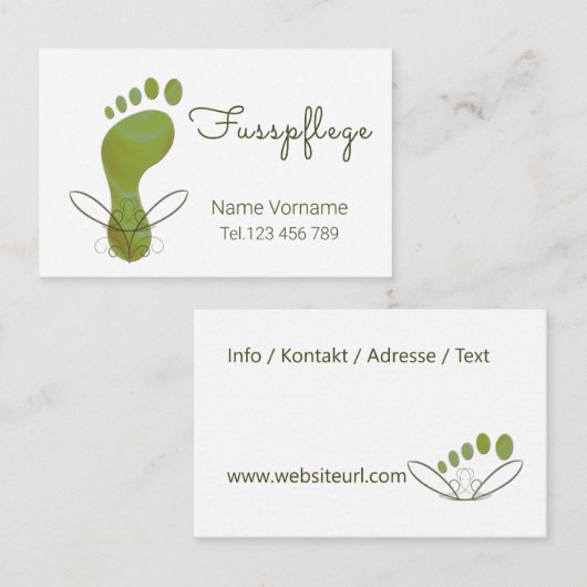 Carte De Visite Podologue (Devant / Derrière)