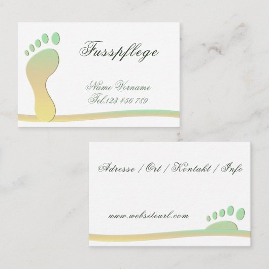 Carte De Visite Podologue (Devant / Derrière)