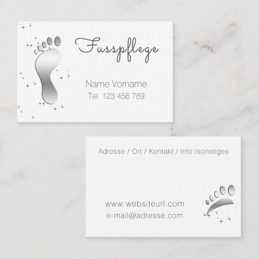 Carte De Visite Podologue (Devant / Derrière)