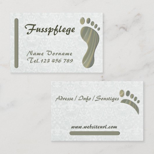 Carte De Visite Podologue (Devant / Derrière)