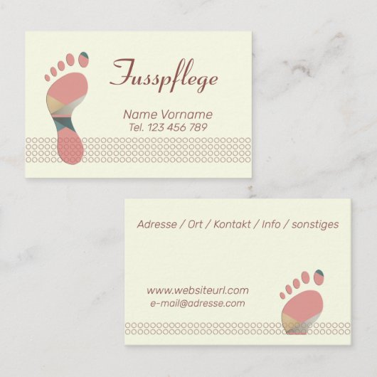 Carte De Visite Podologue (Devant / Derrière)