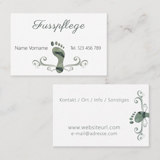 Carte De Visite Podologue (Devant / Derrière)