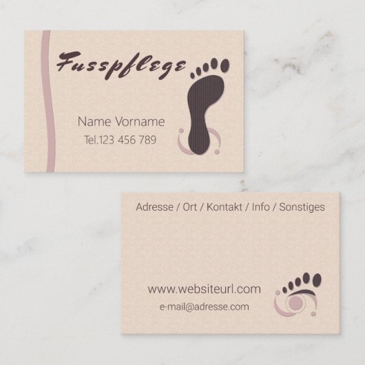Carte De Visite Podologue (Devant / Derrière)