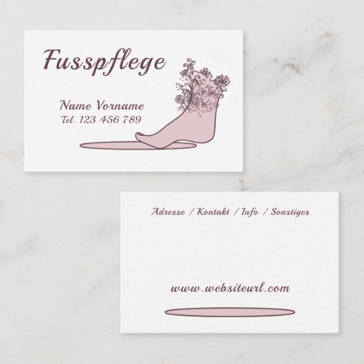 Carte De Visite Podologue (Devant / Derrière)