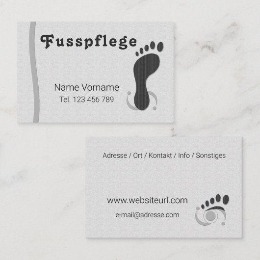 Carte De Visite Podologue (Devant / Derrière)