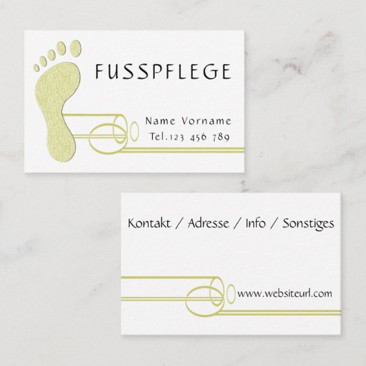 Carte De Visite Podologue (Devant / Derrière)